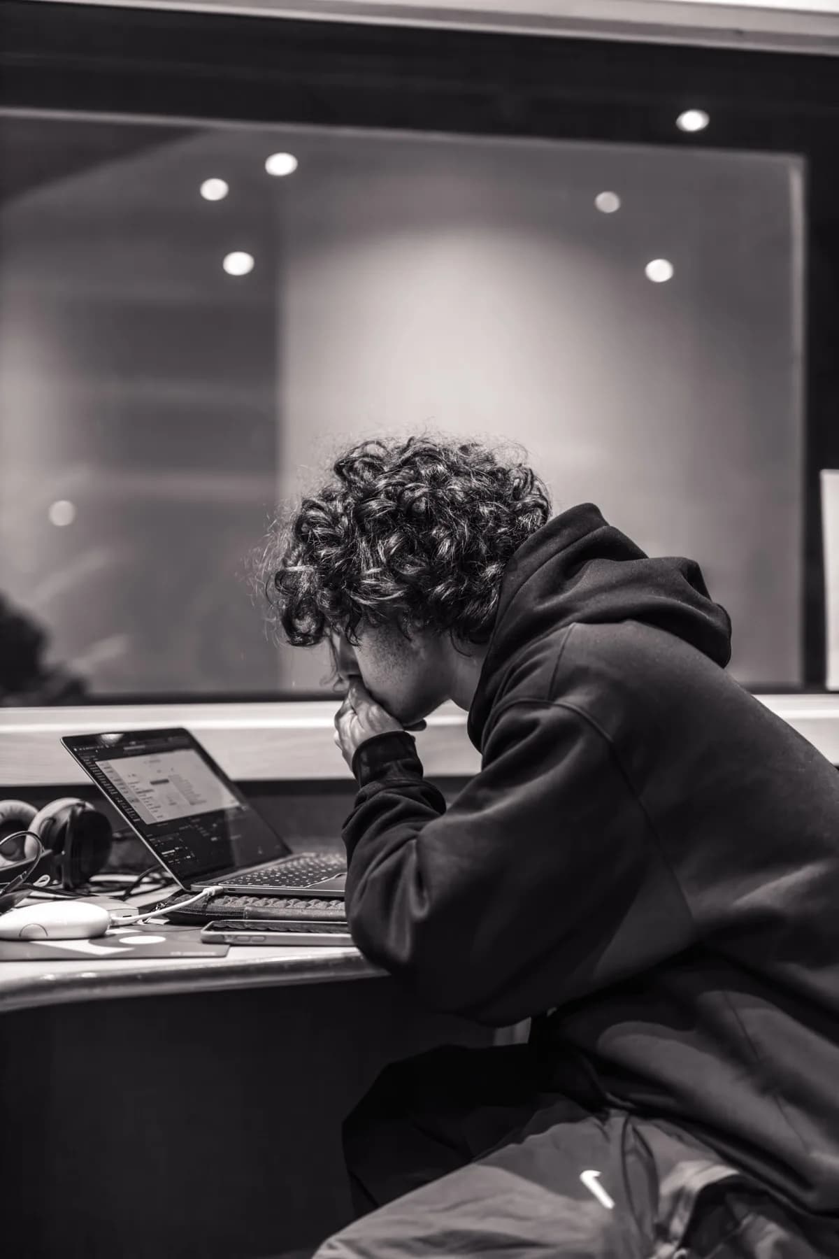 Aleksandar Toncev at the studio console